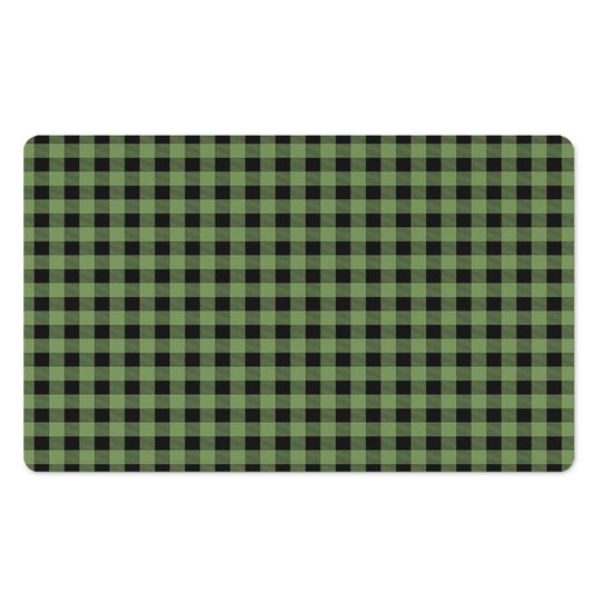 Sage Green Buffalo Check Pattern Print Polyester Doormat