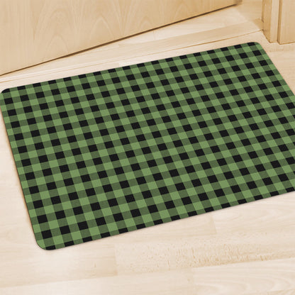 Sage Green Buffalo Check Pattern Print Polyester Doormat