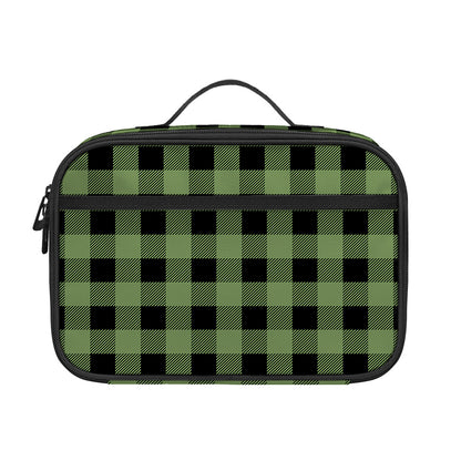 Sage Green Buffalo Check Pattern Print Portable Lunch Bag