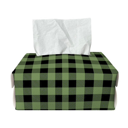 Sage Green Buffalo Check Pattern Print Rectangle Tissue Box Cover