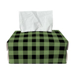 Sage Green Buffalo Check Pattern Print Rectangle Tissue Box Cover