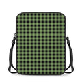 Sage Green Buffalo Check Pattern Print Rectangular Crossbody Bag