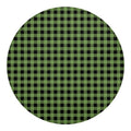 Sage Green Buffalo Check Pattern Print Round Blanket