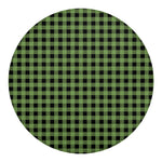 Sage Green Buffalo Check Pattern Print Round Blanket