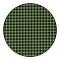 Sage Green Buffalo Check Pattern Print Round Floor Mat