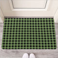 Sage Green Buffalo Check Pattern Print Rubber Doormat
