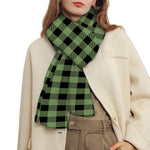 Sage Green Buffalo Check Pattern Print Scarf
