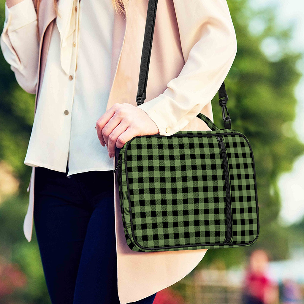 Sage Green Buffalo Check Pattern Print Shoulder Strap Bible Bag