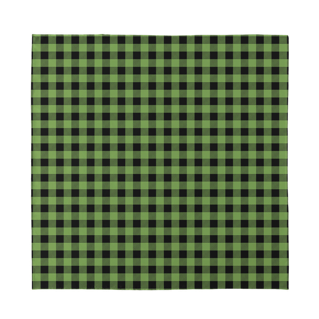 Sage Green Buffalo Check Pattern Print Silk Bandana