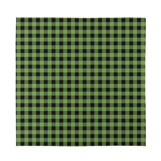 Sage Green Buffalo Check Pattern Print Silk Bandana