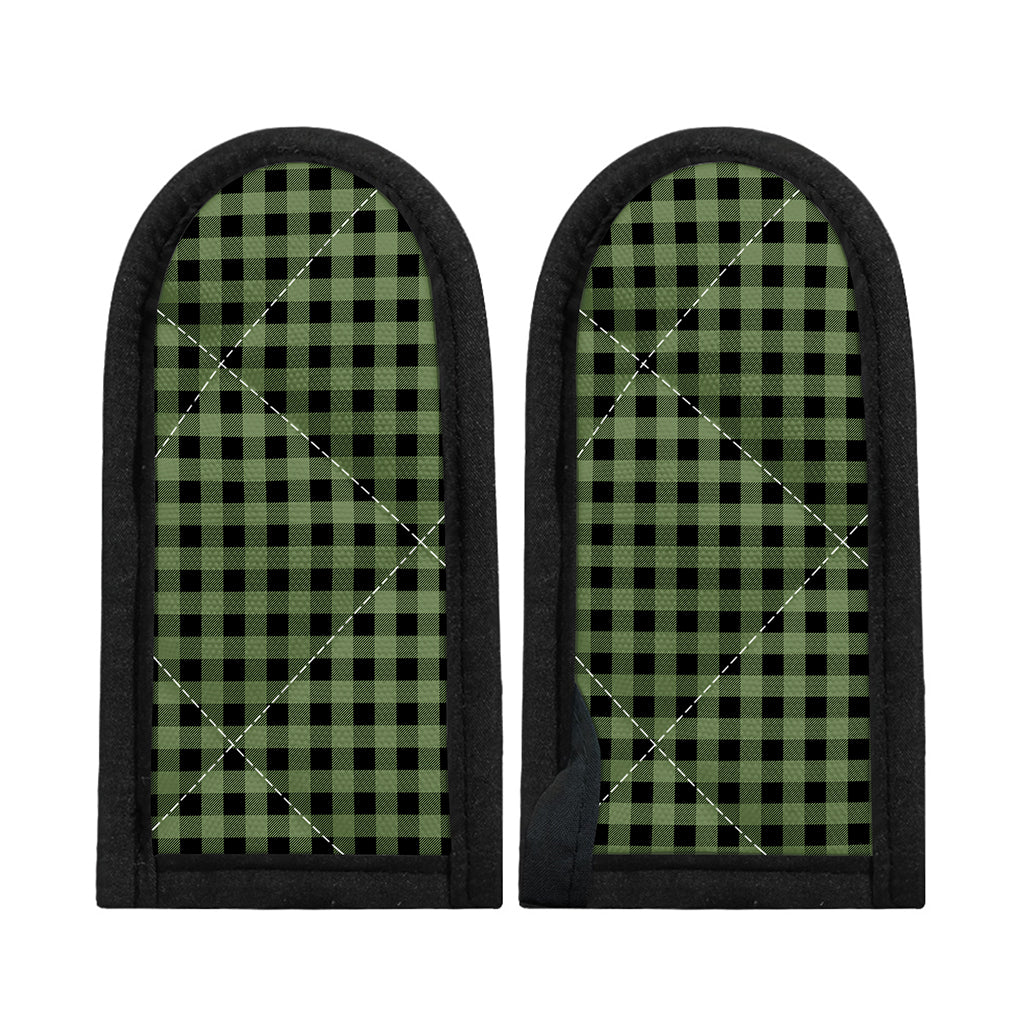 Sage Green Buffalo Check Pattern Print Skillet Handle Cover