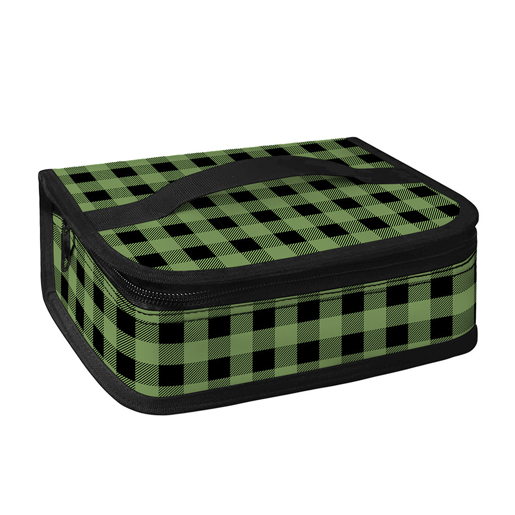 Sage Green Buffalo Check Pattern Print Small Lunch Bag