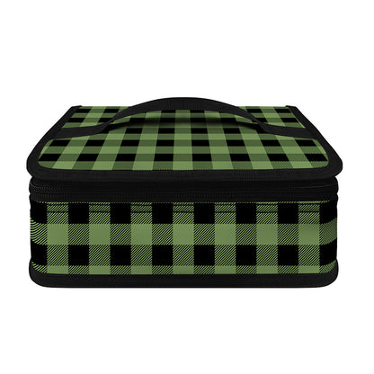Sage Green Buffalo Check Pattern Print Small Lunch Bag