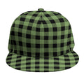 Sage Green Buffalo Check Pattern Print Snapback Cap