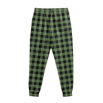 Sage Green Buffalo Check Pattern Print Sweatpants