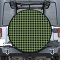 Sage Green Buffalo Check Pattern Print Tire Cover