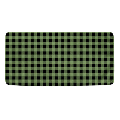 Sage Green Buffalo Check Pattern Print Towel