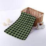 Sage Green Buffalo Check Pattern Print Towel
