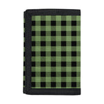 Sage Green Buffalo Check Pattern Print Trifold Wallet