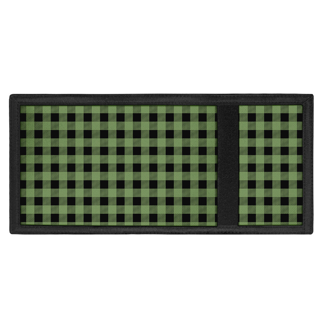 Sage Green Buffalo Check Pattern Print Trifold Wallet