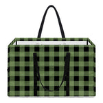 Sage Green Buffalo Check Pattern Print Utility Tote Bag