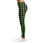 Sage Green Buffalo Check Pattern Print Women's Leggings
