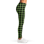 Sage Green Buffalo Check Pattern Print Women's Leggings