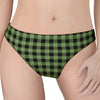 Sage Green Buffalo Check Pattern Print Women's Thong