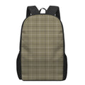 Sage Green Tattersall Pattern Print 17 Inch Backpack