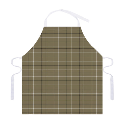 Sage Green Tattersall Pattern Print Adjustable Apron