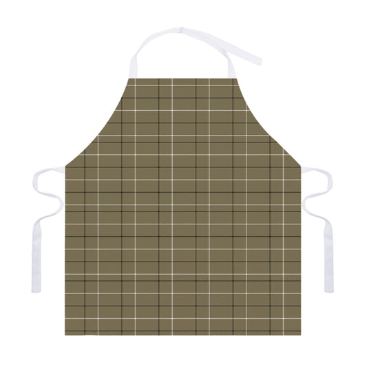 Sage Green Tattersall Pattern Print Adjustable Apron