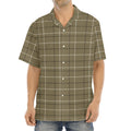 Sage Green Tattersall Pattern Print Aloha Shirt