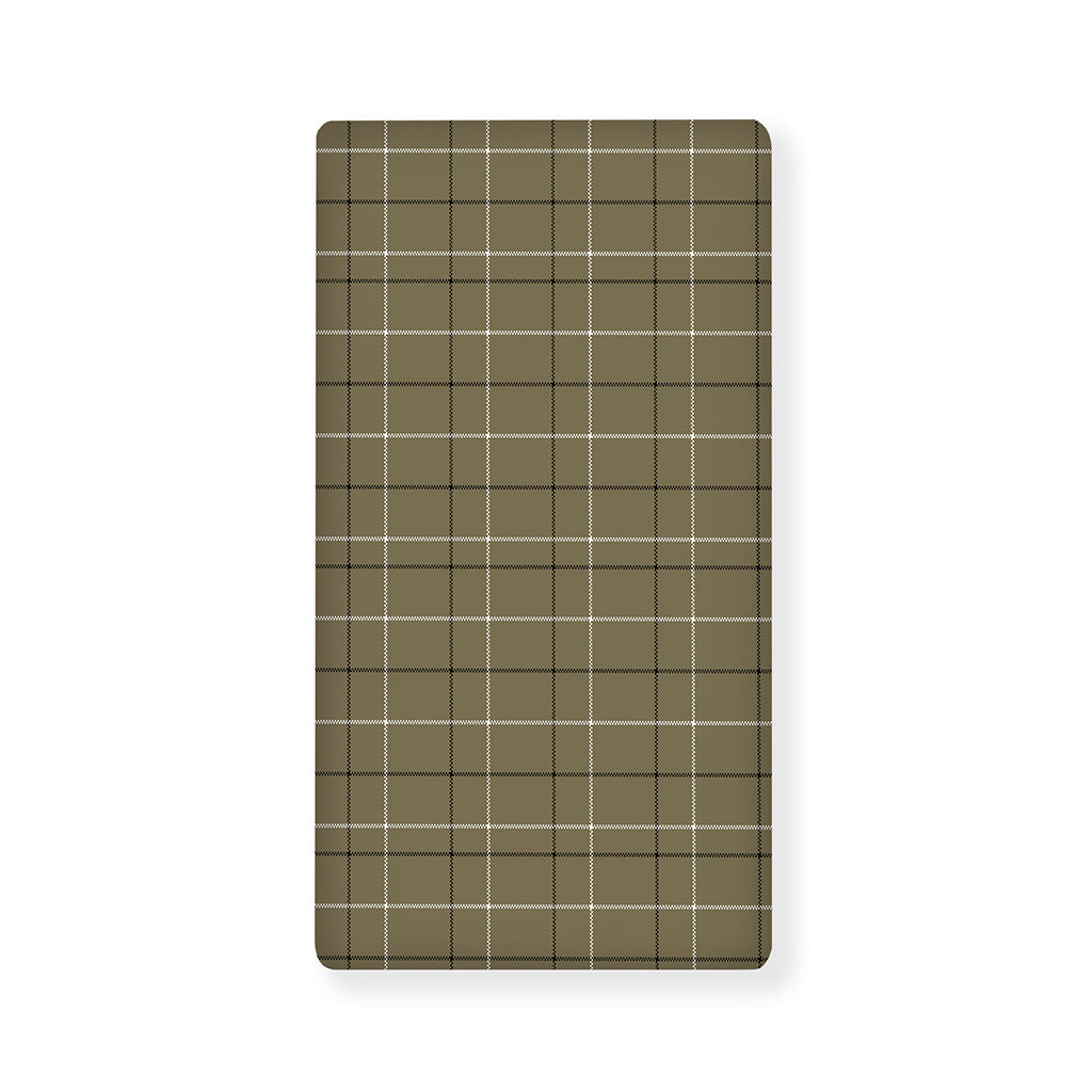 Sage Green Tattersall Pattern Print Baby Crib Sheet