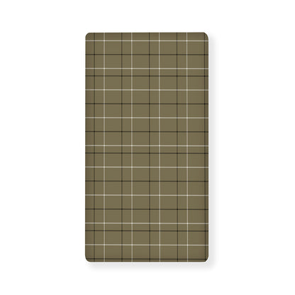 Sage Green Tattersall Pattern Print Baby Crib Sheet