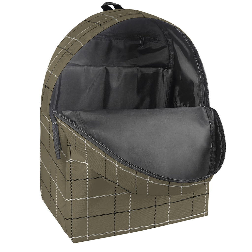 Sage Green Tattersall Pattern Print Backpack