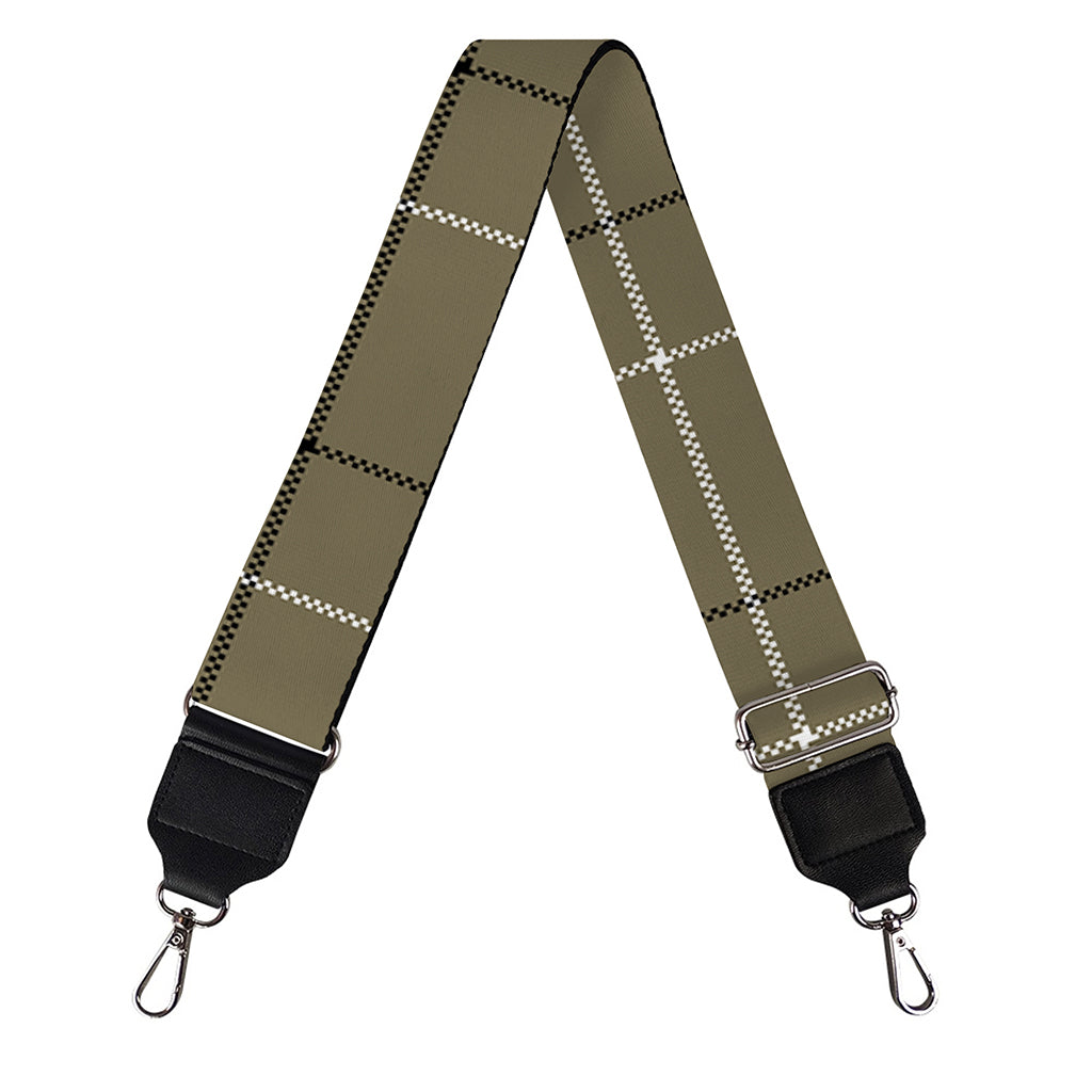 Sage Green Tattersall Pattern Print Bag Strap