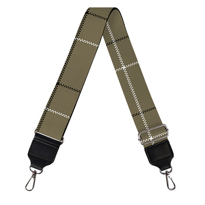 Sage Green Tattersall Pattern Print Bag Strap