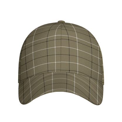 Sage Green Tattersall Pattern Print Baseball Cap