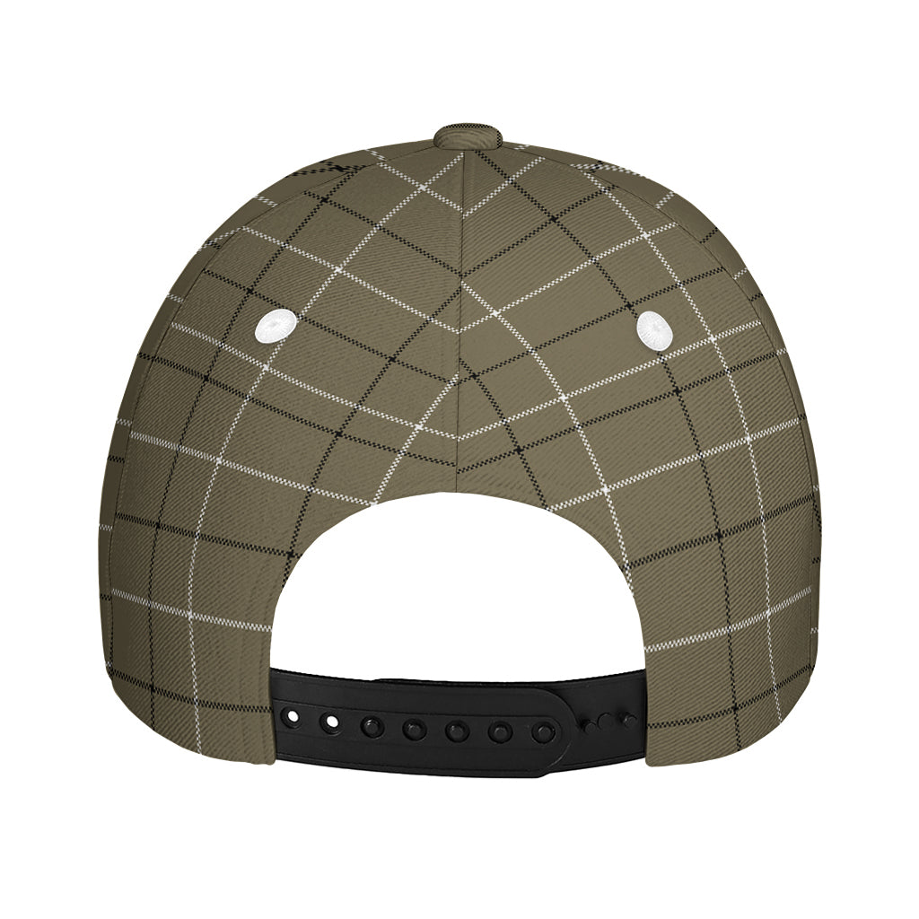 Sage Green Tattersall Pattern Print Baseball Cap