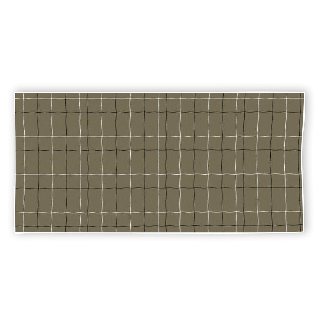Sage Green Tattersall Pattern Print Beach Towel