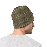 Sage Green Tattersall Pattern Print Beanie