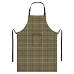 Sage Green Tattersall Pattern Print Bib Apron With Pocket