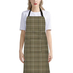 Sage Green Tattersall Pattern Print Bib Apron With Pocket