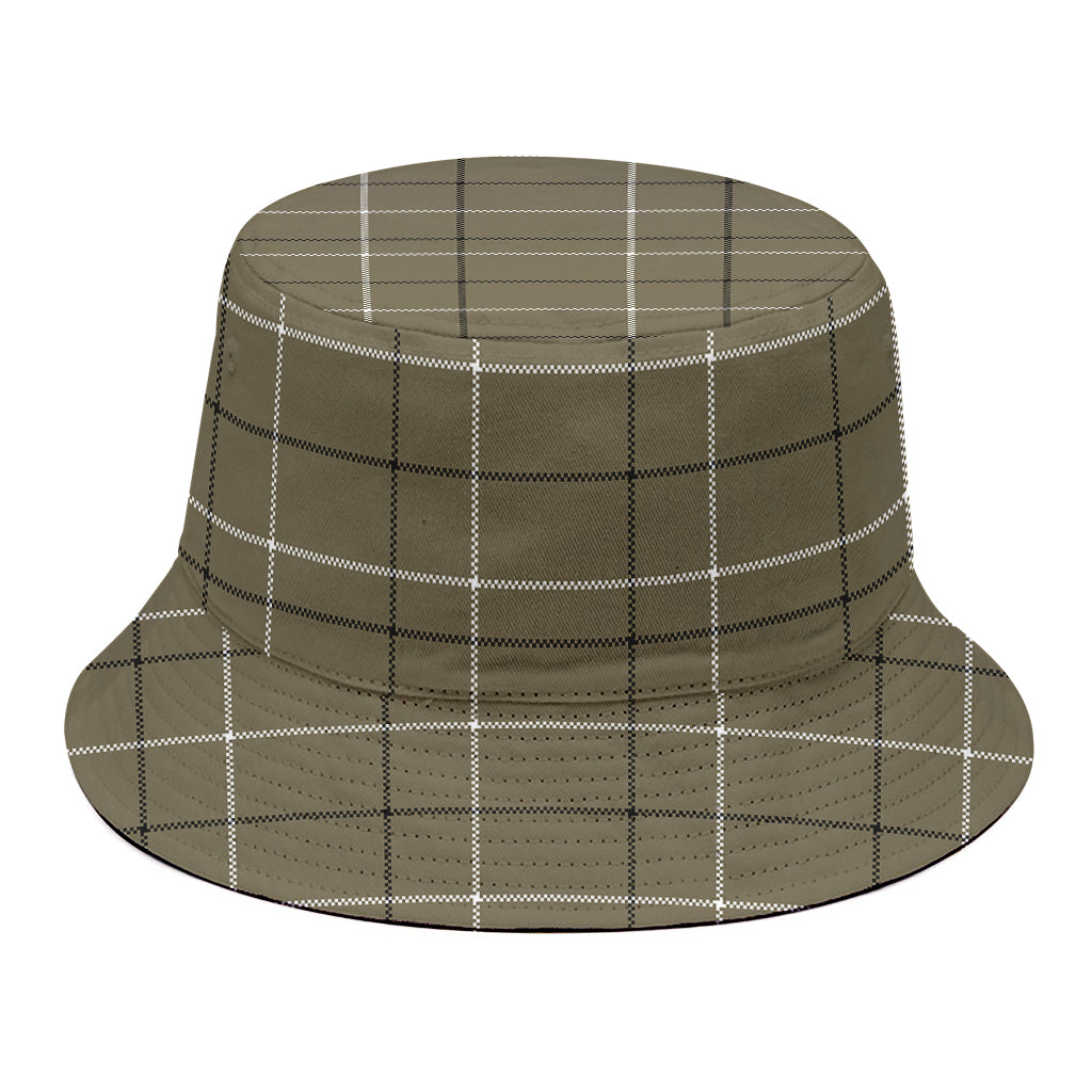 Sage Green Tattersall Pattern Print Bucket Hat