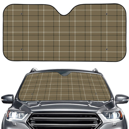 Sage Green Tattersall Pattern Print Car Windshield Sun Shade