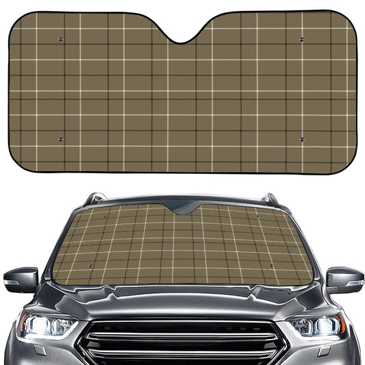 Sage Green Tattersall Pattern Print Car Windshield Sun Shade
