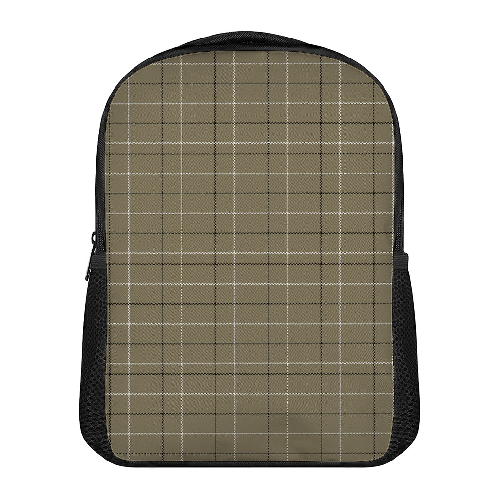 Sage Green Tattersall Pattern Print Casual Backpack