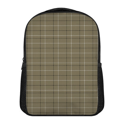Sage Green Tattersall Pattern Print Casual Backpack