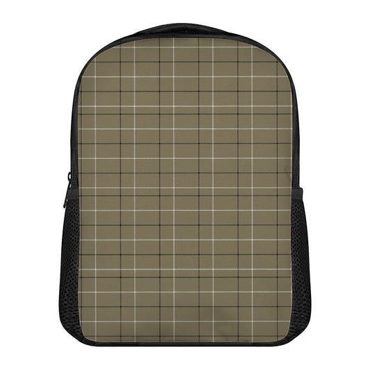 Sage Green Tattersall Pattern Print Casual Backpack