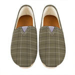 Sage Green Tattersall Pattern Print Casual Shoes